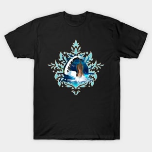 Steampunk Violin with curved piano in the ocean. T-Shirt